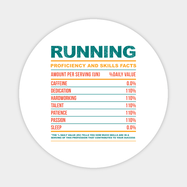 Funny Running Nutritional Facts Magnet by neodhlamini